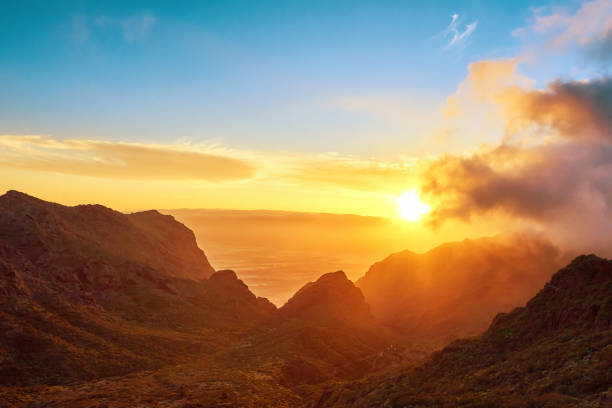 istock sunset over Tenerife mountains 675504808