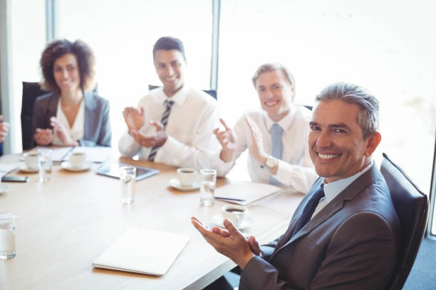 istock Businesspeople in conference room during meeting 675514678