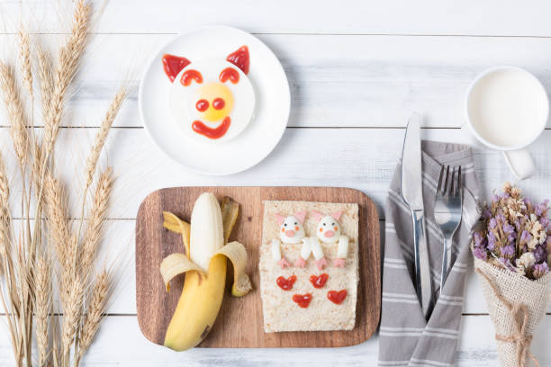 istock bread and banana of kid breakfast. 675519408