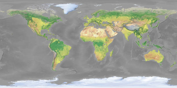 istock Earth topographic map with National boundary line 675526402