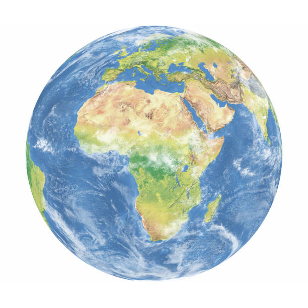 istock Earth Model with Clouds:Africa View 675526496