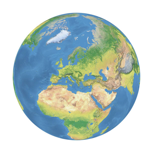 Earth Model:Europe View stock photo