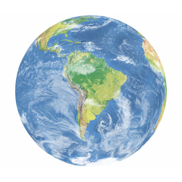 istock Earth Model with Clouds:South America 675526524