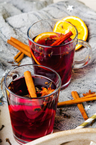 istock Christmas mulled wine with cinnamon, orange and anise 675530546