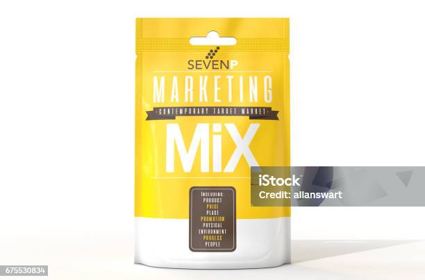 Marketing Mix 7 Ps Stock Photo - Download Image Now - Marketing, Mixing, Bag