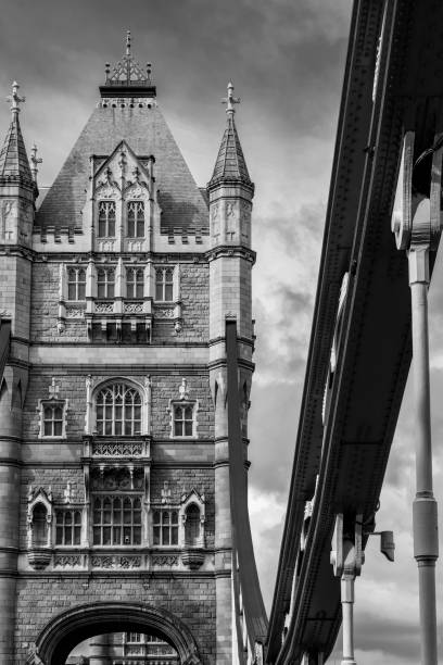 istock Black and white London Tower Bridge on the River Thames 675530906