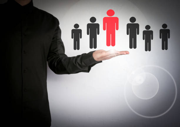 istock Businessman choosing right partner from many candidates. Cloud and application software icons 675533514