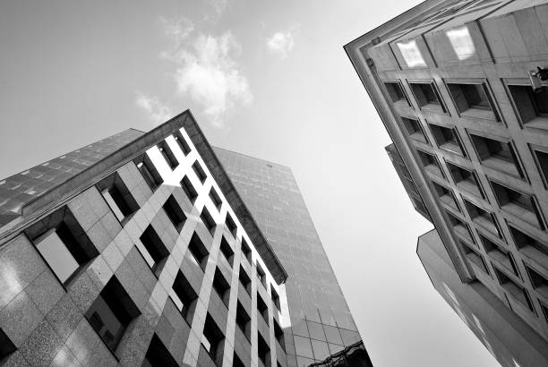 istock Modern office building. Black and white 675543260