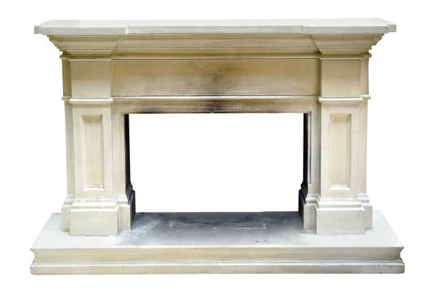 istock Old vintage marble or stone fire surround 675544158