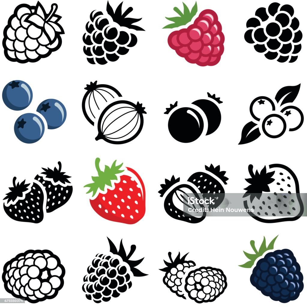 fruit rouge - clipart vectoriel de Icône libre de droits