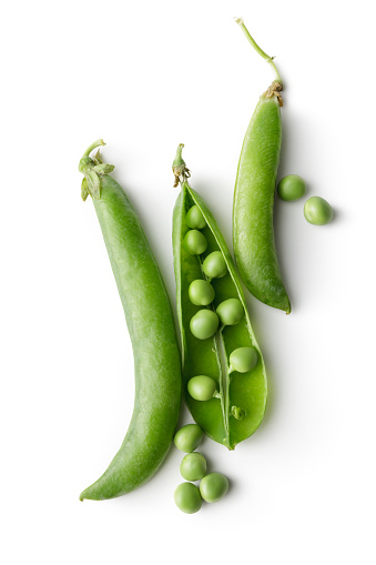 Vegetables: Green Peas Isolated on White Background