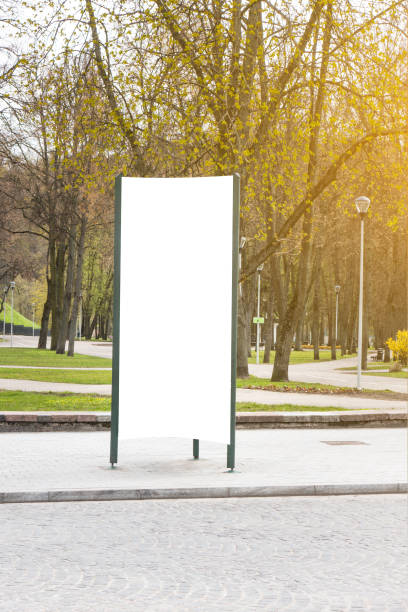 istock Advertising column mockup. Public information board in the street. 675565938