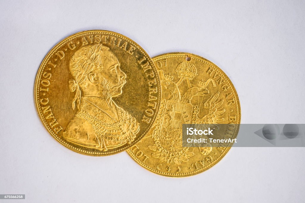 Franz Joseph ben, Avusturya-Macaristan altın düka 1915 - Royalty-free Bozuk para Stok görsel