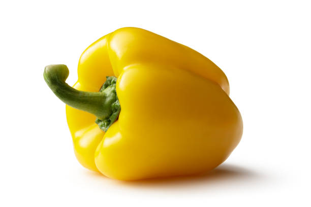 Vegetables: Yellow Bell Pepper Isolated on White Background