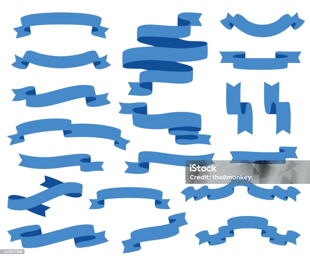 Collection of Ribbons - With blue - vector eps10 Collection of Ribbons - With blue ribbons - vector eps10 Award Ribbon stock vector