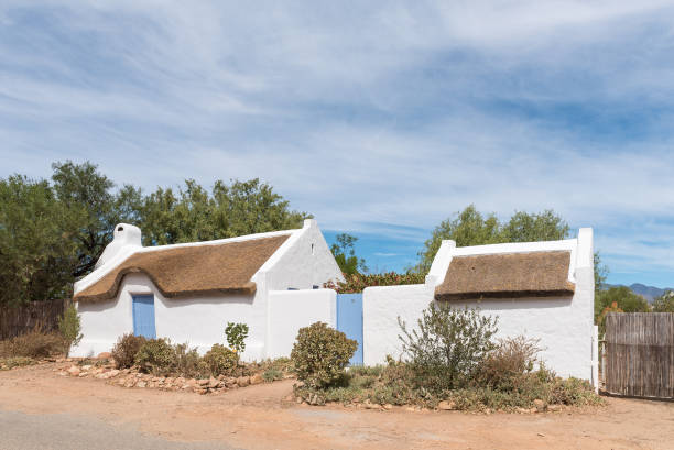 Swellendam, South Africa - April 8, 2023: The historic home of Mayville, built in 1853, in Swellendam in the Western Cape Province of South Africa, is now part of the Drostdy Museum.