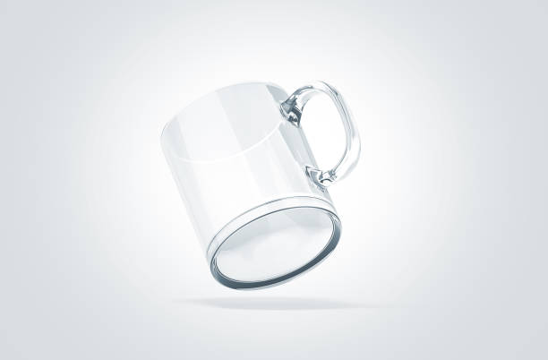 Blank transparent glass mug mock up isolated, no gravity view Blank transparent glass mug mock up isolated, no gravity view, 3d rendering. Clear 11 oz coffee cup mockup for sublimation printing. Empty crystal gift pint branding template. Glassy restaurant pint billy bowlegs iii stock pictures, royalty-free photos & images