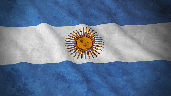 Grunge Flag of Argentina - Dirty Argentinian Flag 3D Illustration