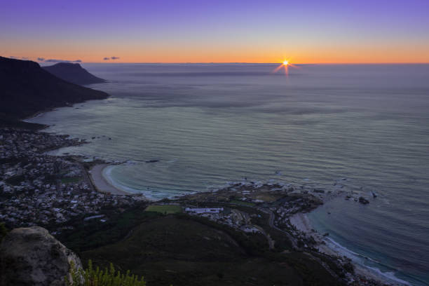 istock Sunset over the ocean from Table Mountain, Cape Town 675593184
