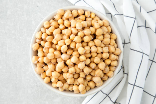istock Cooked Chickpeas on a bowl. Chickpeas is nutritious food. 675601210