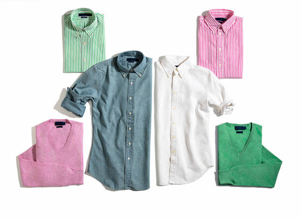istock Men's shirts  isolated on white background 675606742