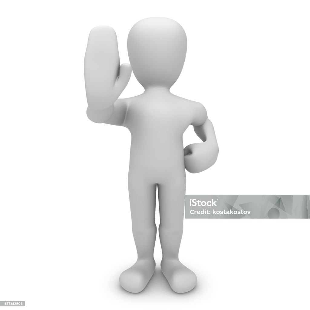 3d character doing stop with hand character doing stop with hand Adult Stock Photo