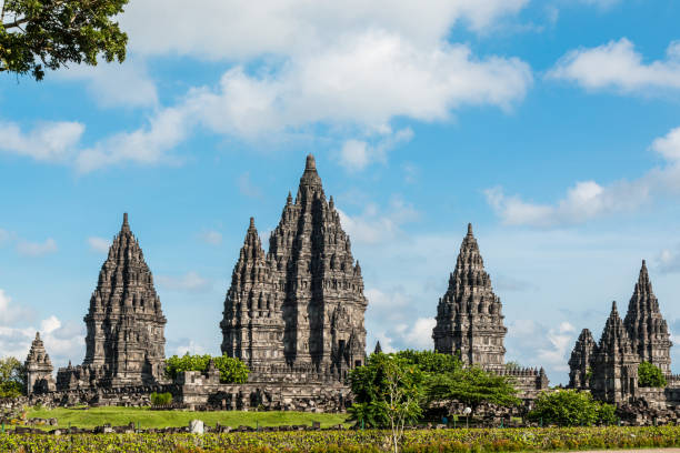 istock Prambanan temple is an hindu temple compound with sunny and cloudy day 675616422