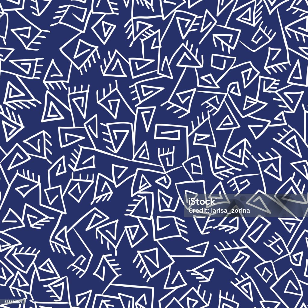 Mô Hình Dân Tộc Gai Góc Cổ Điển Của Bộ Lạc Nền Vector Màu Xanh Và ...