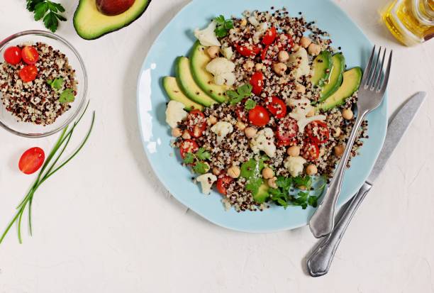istock Quinoa detox salad with chick pea,avocado and cauliflower. 675638490