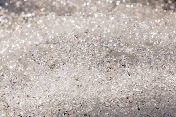 istock Snow with ice and ground in early spring 675645984
