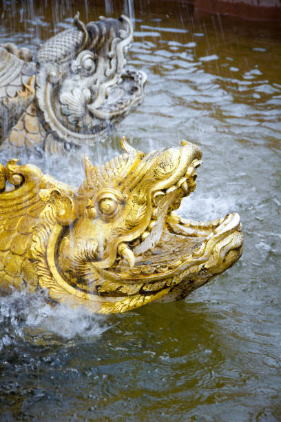 istock Gold fish statue in thai literature 675646570
