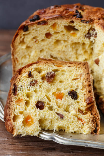 panettone - fruitcake christmas christmas cake food stock-fotos und bilder