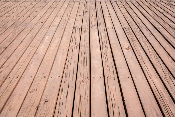 istock convergence view of wooden wall pattern in vintage 675658898
