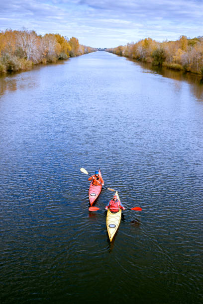 istock Traveling by kayak on the river on a sunny day. 675659074
