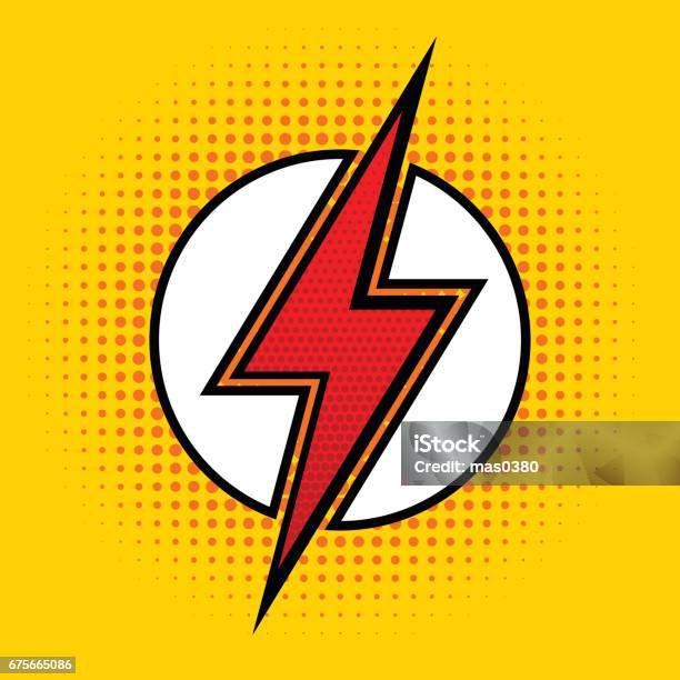 Vector Lightning In Pop Art Style Sign Of Superhero Stock Illustration - Download Image Now