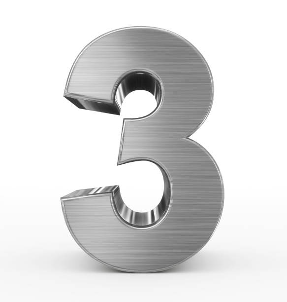istock number 3 3d metal isolated on white 675665634