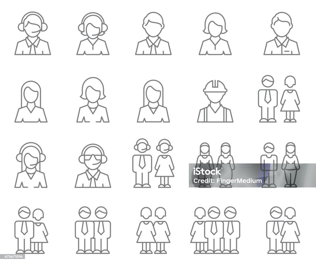 User Profile icon set Women stock vector