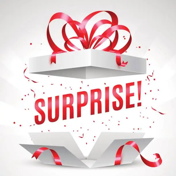 Vector illustration of Surprise gift box