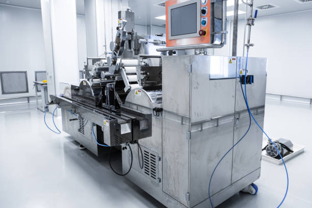 istock big steel chromed machine with shafts and control panel 675680376