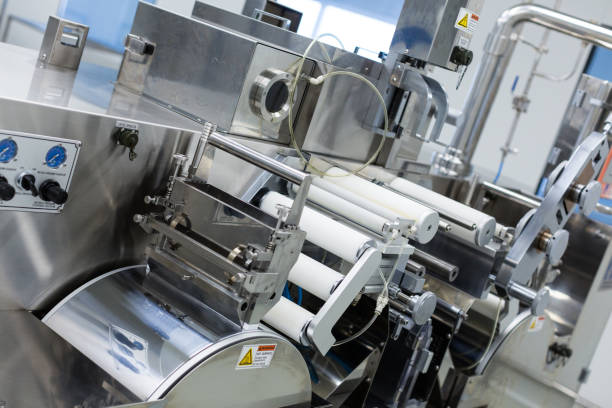 istock steel chrome machine with shafts 675681252