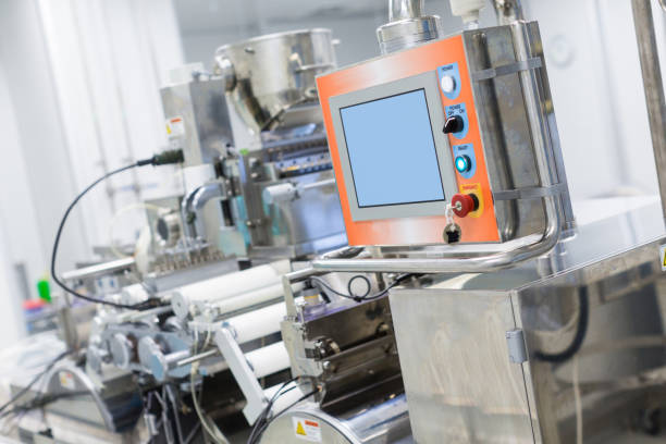 istock plant picture, machine with control panel, steel machines, manufacture 675681358