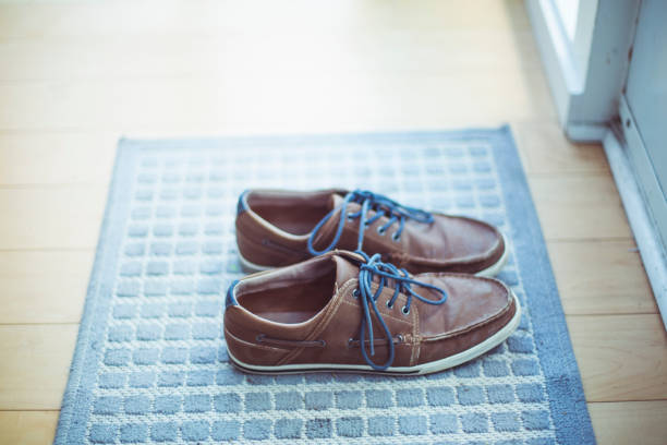 istock Loafers shoes on a carpet 675694312