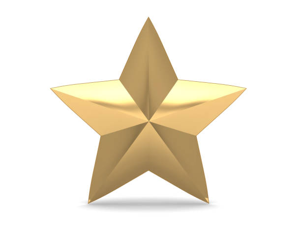 istock golden star isolated on white background 3D render 675694976
