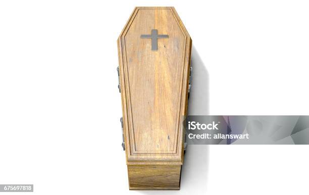 Coffin And Crucifix Stock Photo - Download Image Now - Coffin, Buried, Cemetery