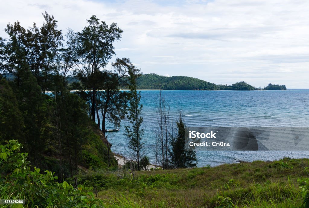 Coastline View Scenery at Tip of Borneo, Kudat, Sabah Borneo, Malaysia. Backgrounds Stock Photo