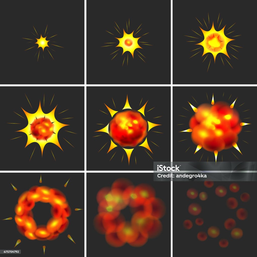 Explodign Animation Explosion Animation Isolated Vector Stock Illustration - Download Image ...