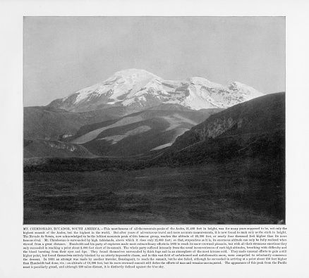 Antique South American Photograph: Mt. Chimborazo, Ecuador, South America, 1893: Original edition from my own archives. Copyright has expired on this artwork. Digitally restored.