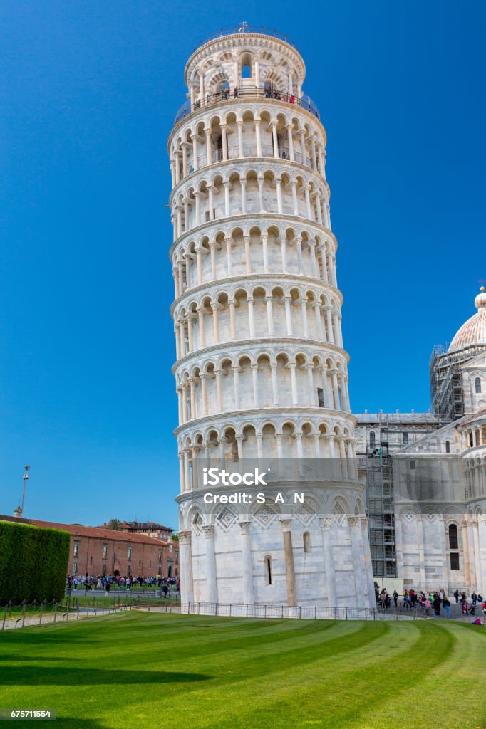 Piazza del Duomo with Leaning Tower in Pisa Piazza del Duomo with Leaning Tower in Pisa, Tuscany, Italy Tower Stock Photo