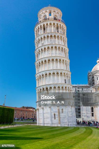 Piazza Del Duomo With Leaning Tower In Pisa Stock Photo - Download Image Now - Tower, Pizza, Italy