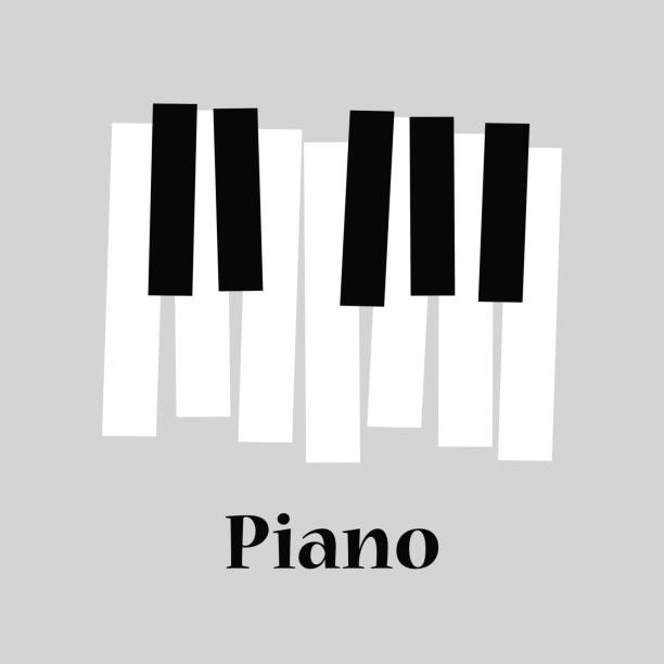 illustrazioni stock, clip art, cartoni animati e icone di tendenza di piano - tasto di pianoforte